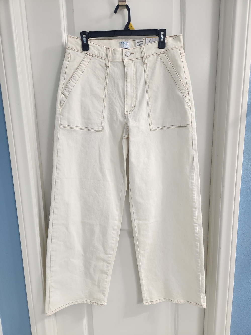 Time and Tru Cream Wide Leg High-Rise Jeans Sizes 12, 16, 18, 20 - Picture 5 of 12